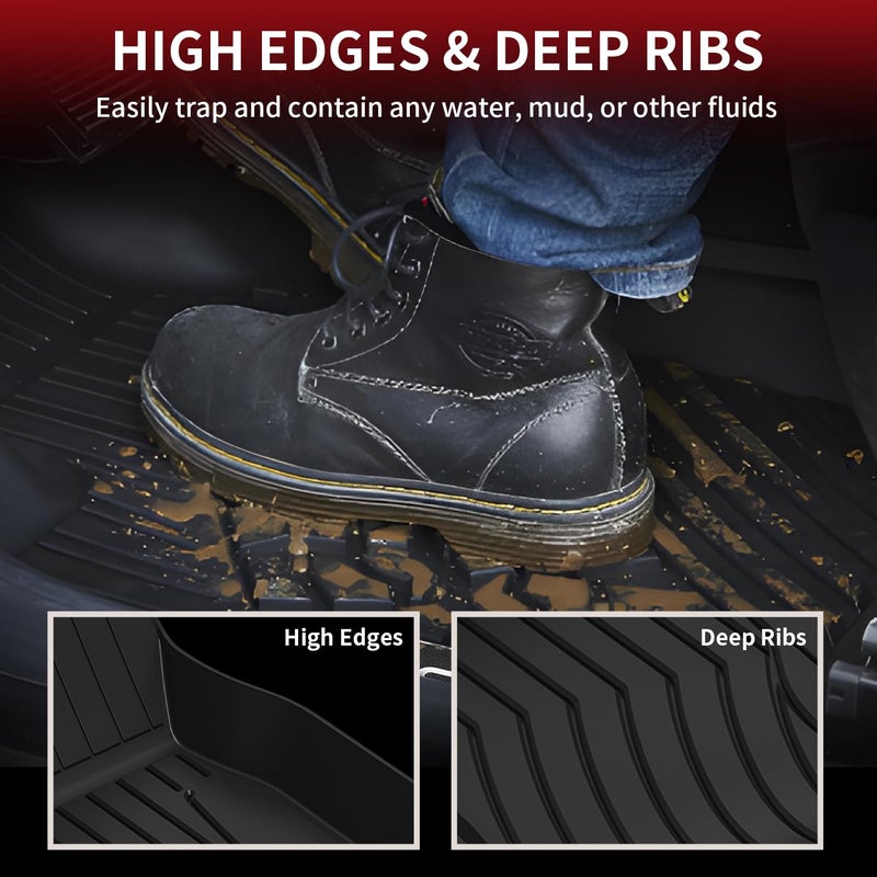 LASFIT Floor Mats for Mercedes Benz CLA 2014-2019 & GLA 2015-2020 250/45 AMG, All Weather TPE Custom Fit Car Mats for Mercedes CLA & GLA Floor Liners, 1st & 2nd Row Set, Black - Image 5